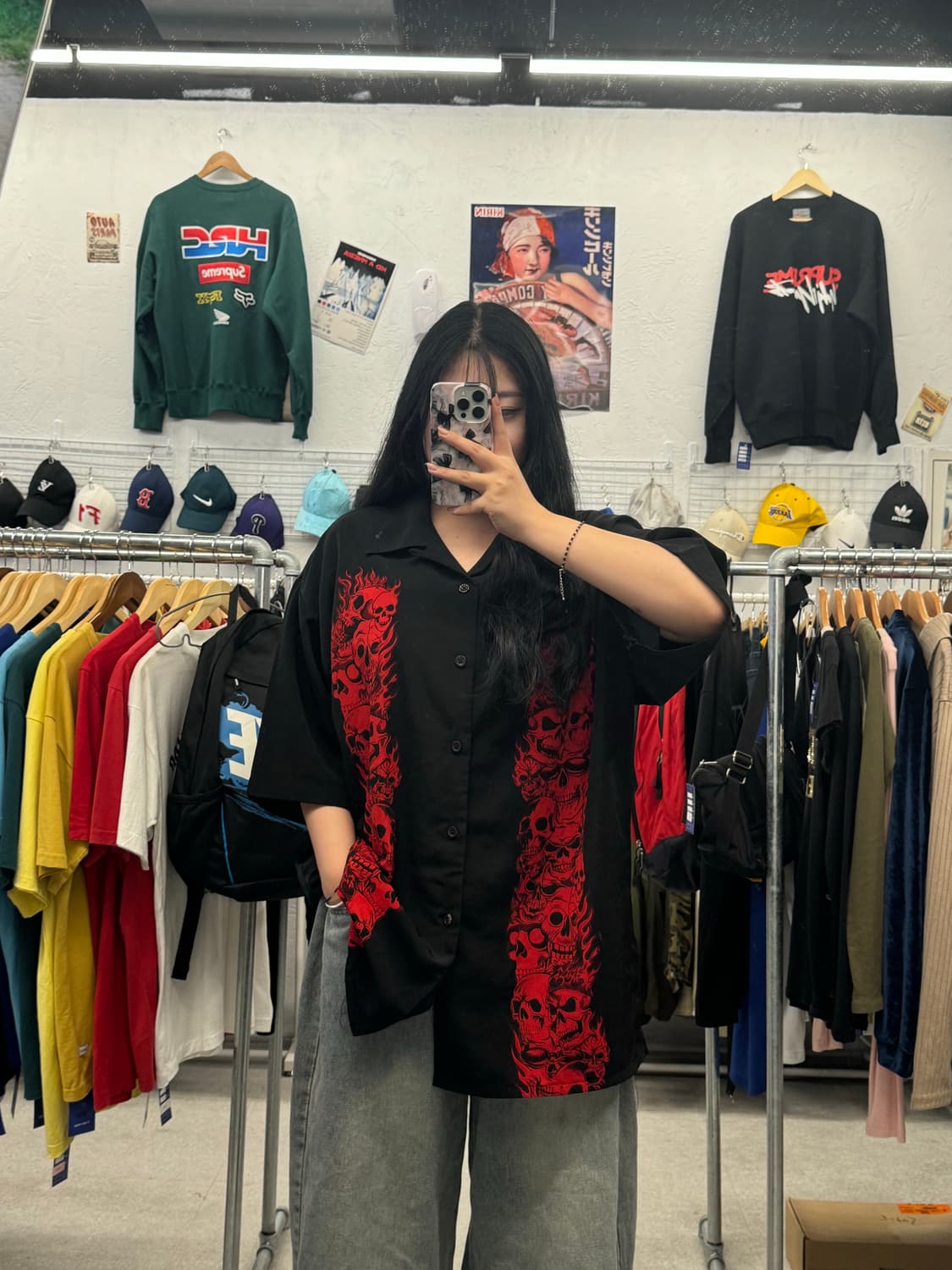 드래곤플라이 스컬프레임 카라 셔츠 4XL 상품이미지1