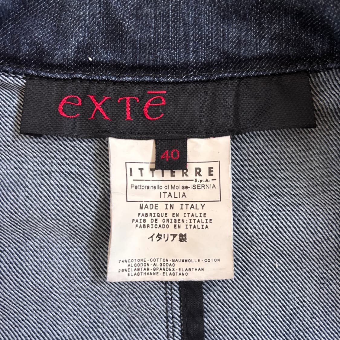 EXTE 엑스떼 여성 S 데님 자켓 스판 바이커 이태리 수입 정품 상품이미지4