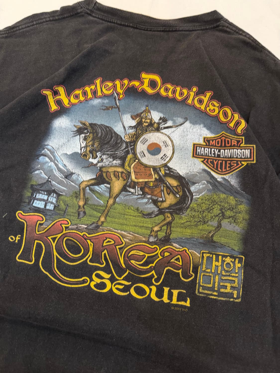 할리데이비슨 코리아 프린팅 빈티지 티셔츠 블랙 상품이미지2