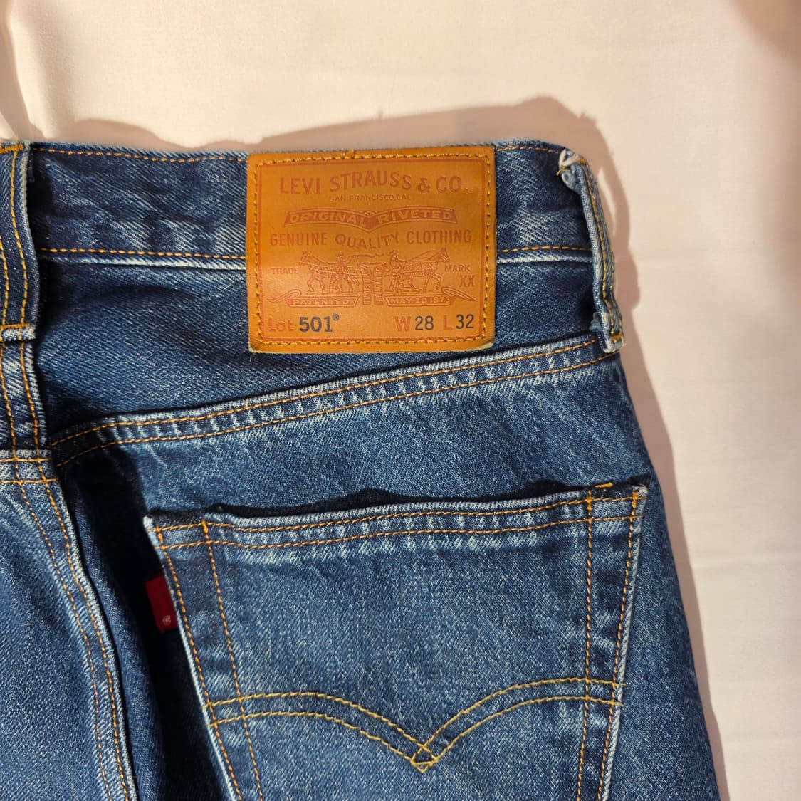 [W28L32]리바이스 프리미엄 501 데님 팬츠 상품이미지6