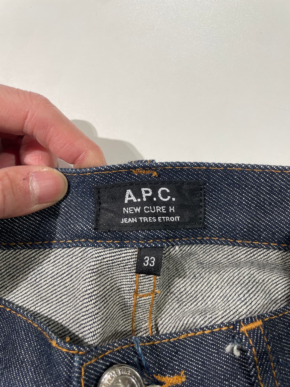 아페쎄 진청 버튼 플라이 생지 데님 팬츠 상품이미지7