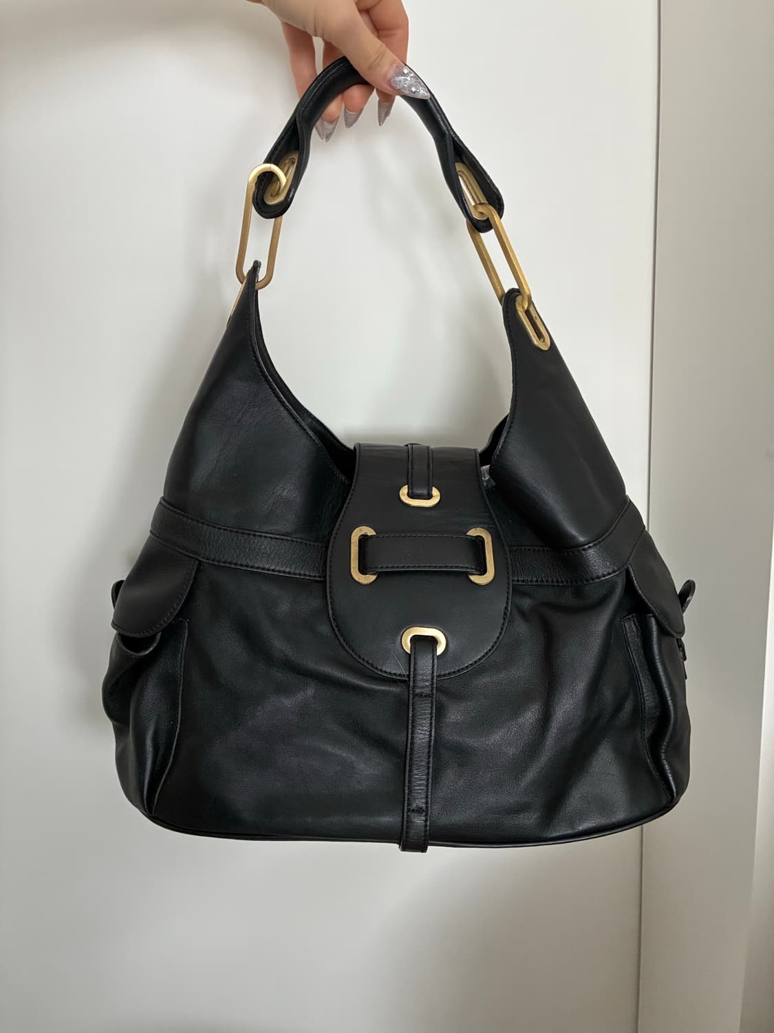 블랙 빅숄더백 상품이미지4