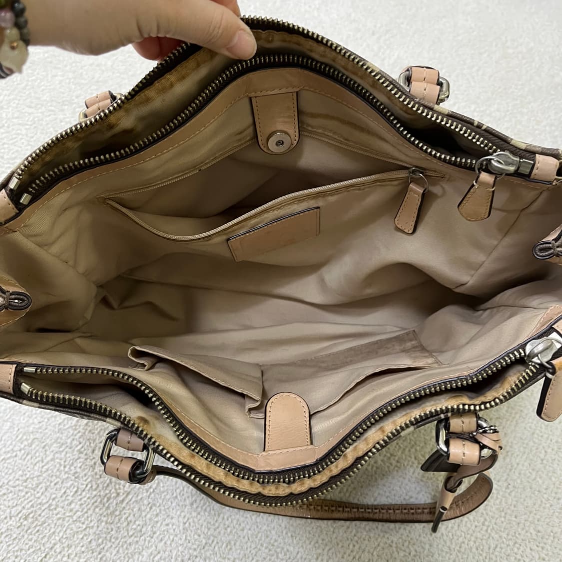 실측확인 코치 페이튼 시그니처 토트백 0409M 상품이미지3