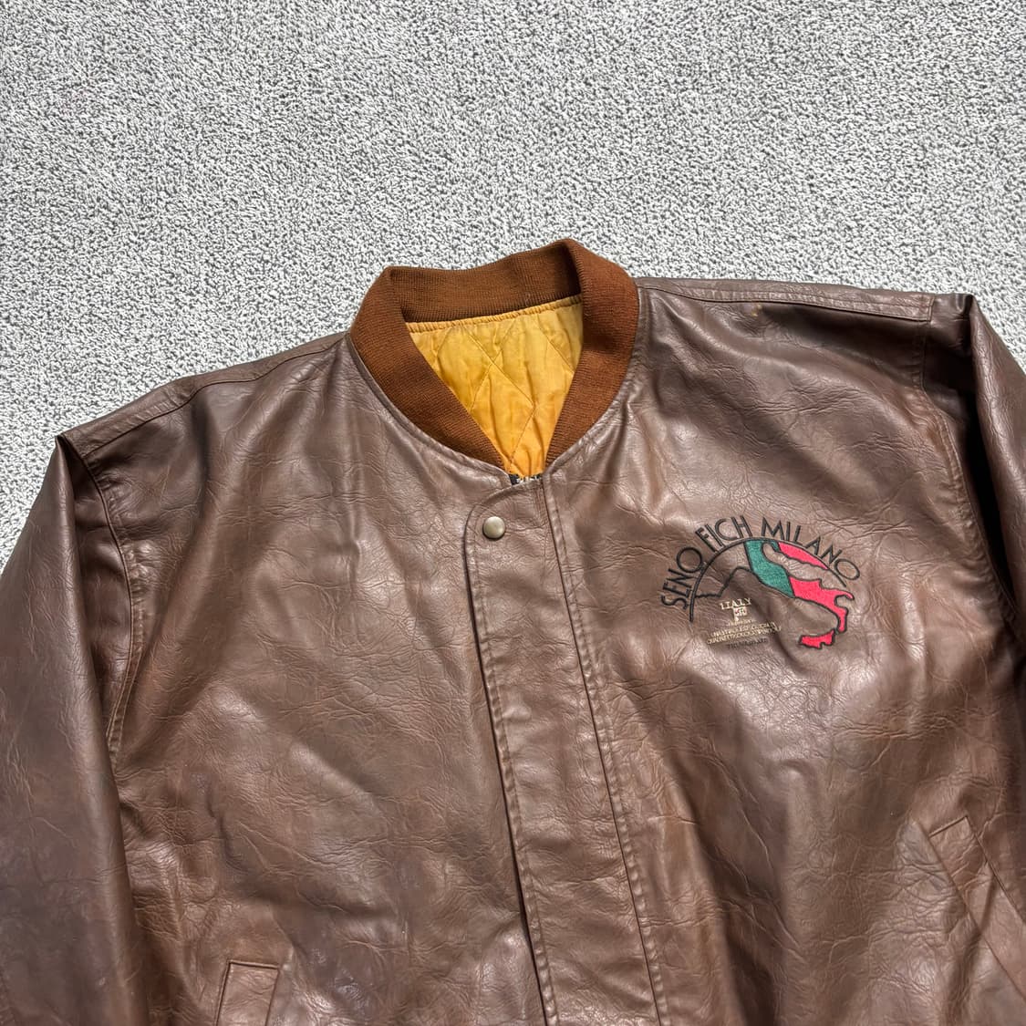 빈티지 세노 피치 밀라노 빅로고 Genuine Leather 자켓 상품이미지3