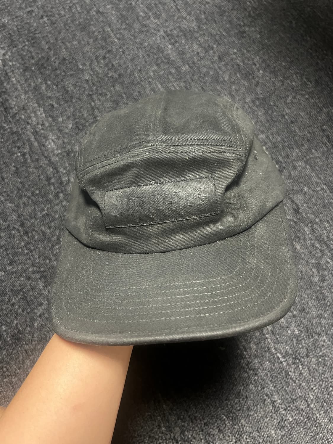 슈프림 x MM6 메종 마르지엘라 페인티드 캠프캡 블랙 - 24SS 상품이미지6