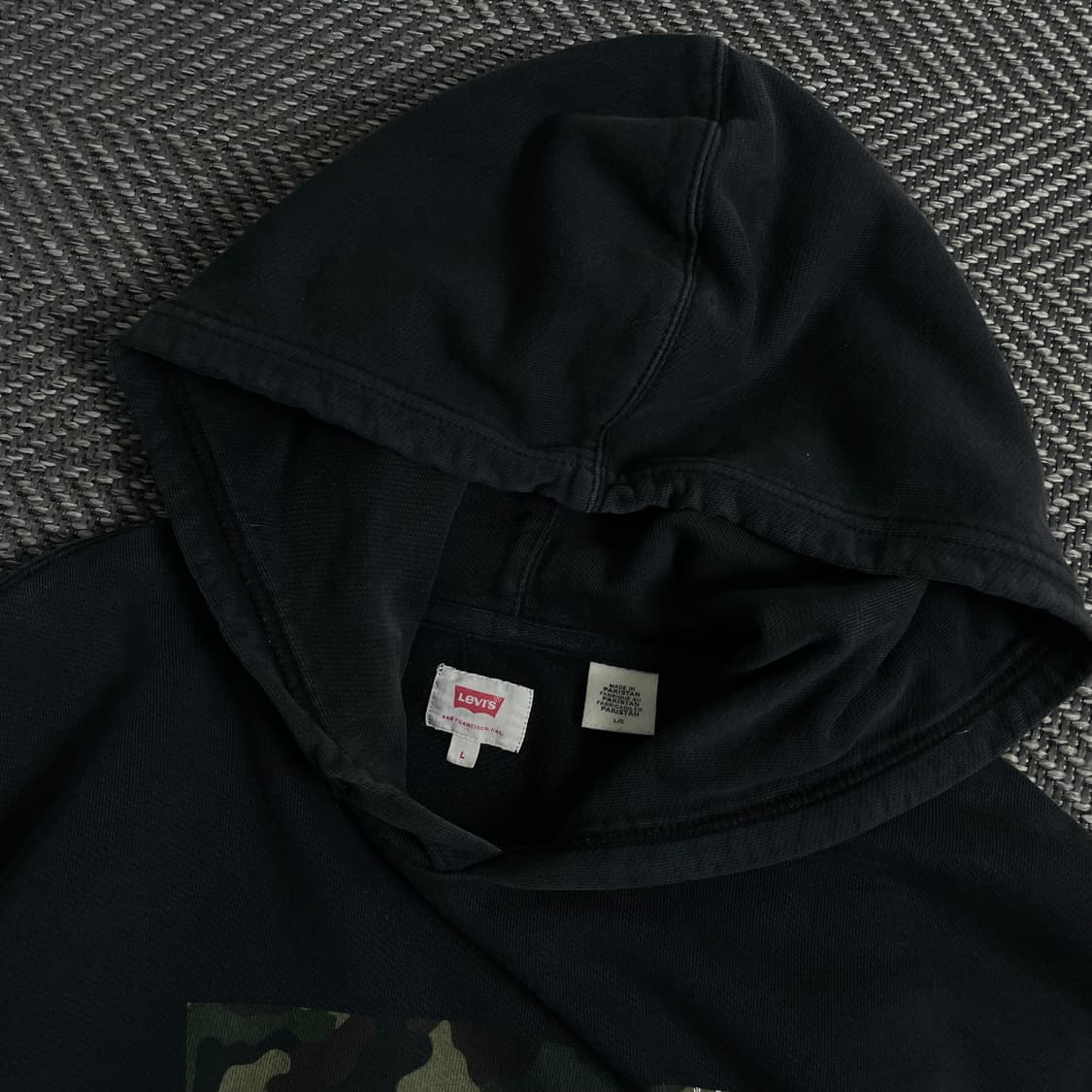  리바이스 밀리터리 로고 블랙 후드 티셔츠y 3916 상품이미지5