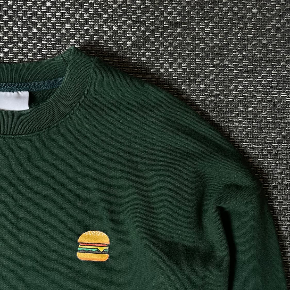 EGU 그린 햄버거 프린팅 맨투맨 M 상품이미지3