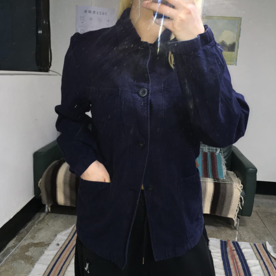 투티/0331 JPN 빈티지 도쿄 스타일 네이비 셔츠 일본 긴팔 상품이미지1