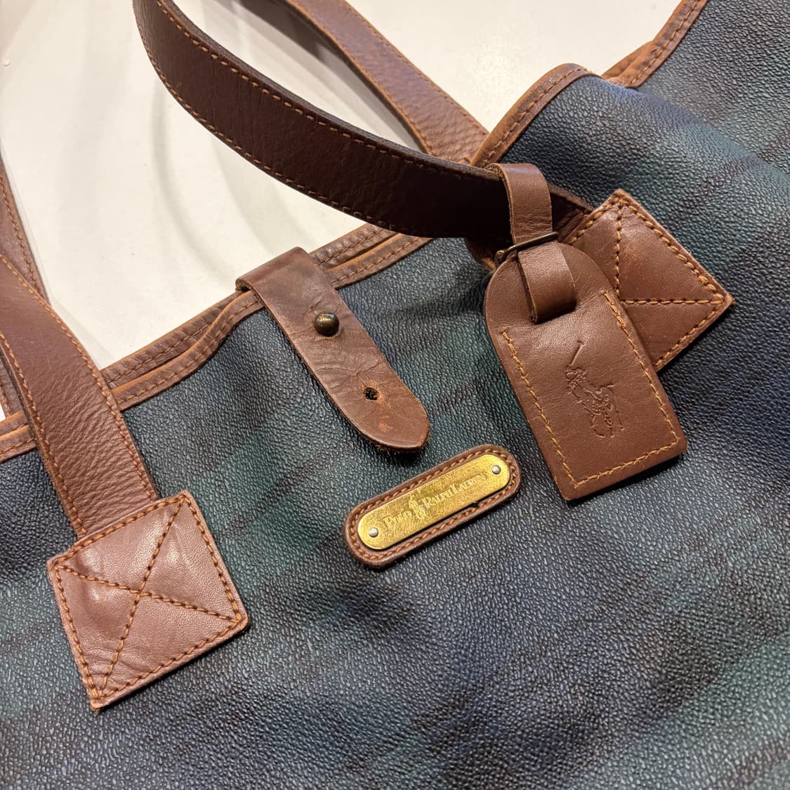 폴로 랄프로렌 블랙와치 체크 토트백 상품이미지3