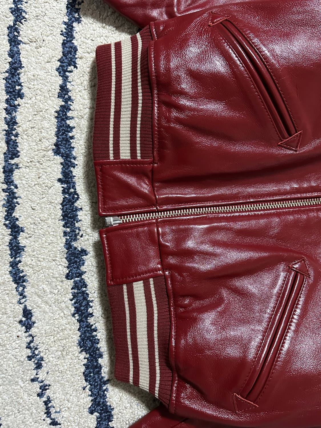 AVIREX 가죽 바시티자켓 사이즈 XS (실사이즈 M-L) 상품이미지3