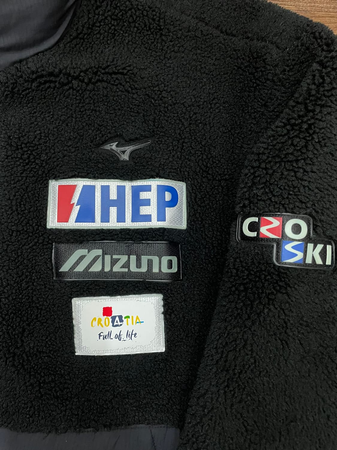 미즈노 MIZUNO 크로 스키 보아 플리스 방풍 패딩 자켓 블랙 상품이미지5