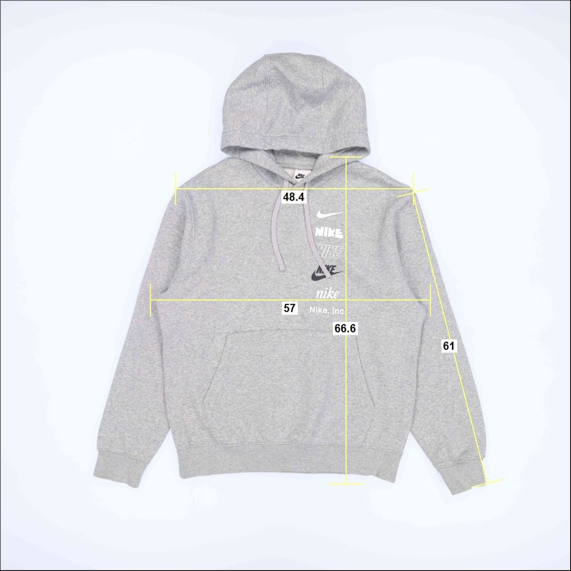 [95] 나이키 멀티스우시 그레이 후드 티셔츠 N6971 상품이미지8