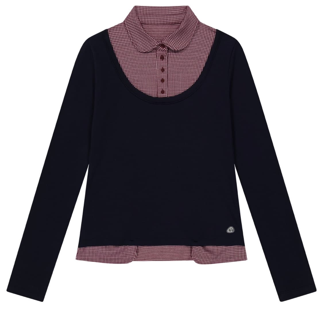 코이세이오 리버시블 칼라 롱슬리브 네이비 상품이미지1