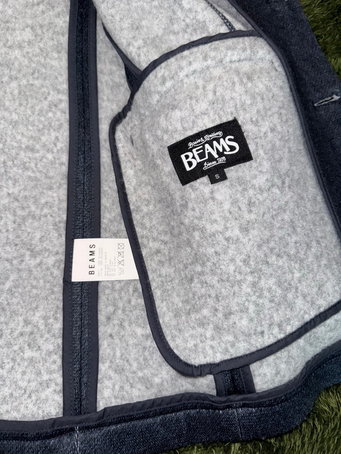 [S] BEAMS 빔즈 폴리 텍스쳐드 블레이저 자켓 네이비 상품이미지5