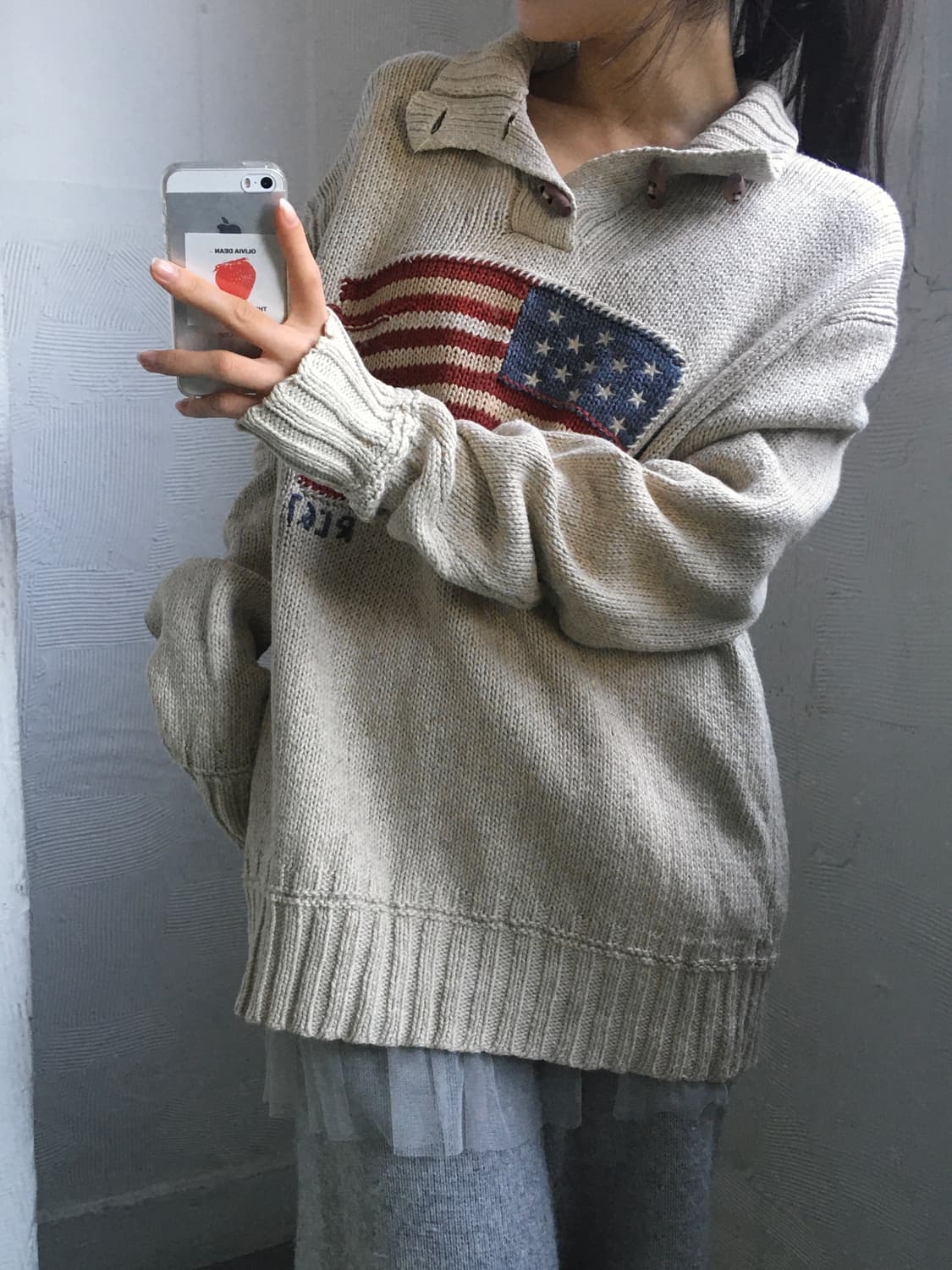 폴로랄프로렌 성조기 베이지 토글 버튼 니트 상품이미지3