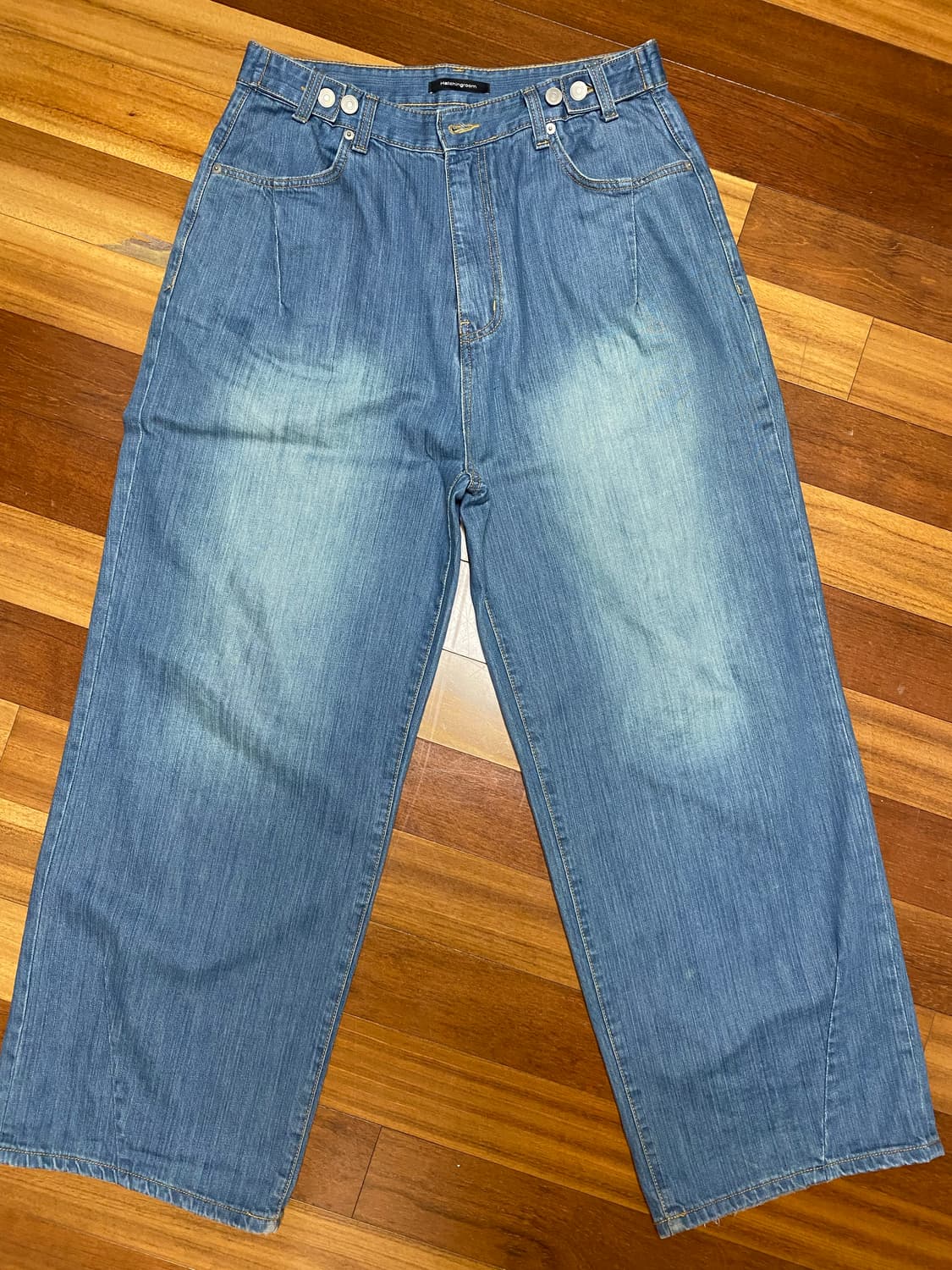 [4] 해칭룸 와이드 진 빈티지 워시드 블루 상품이미지2