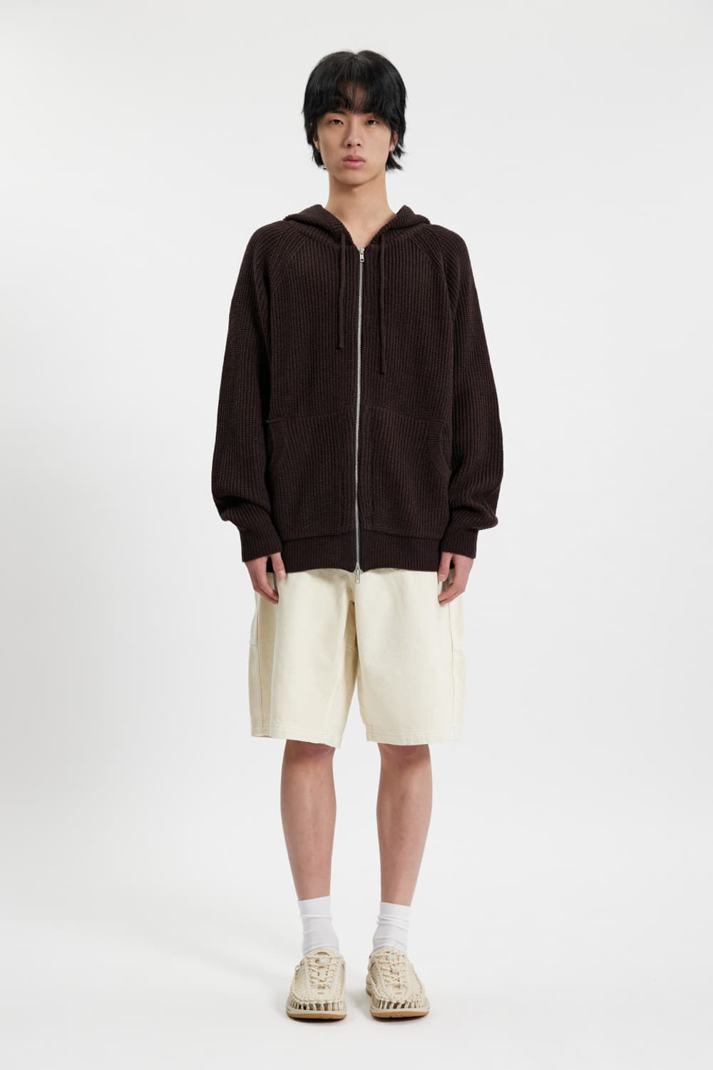 애프터프레이 니트집업 브라운 L 컴포트 후디 집업 니트 브라운 상품이미지6