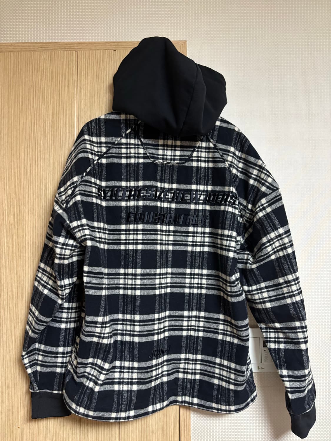 준지 체크 오버핏 후드 상품이미지2