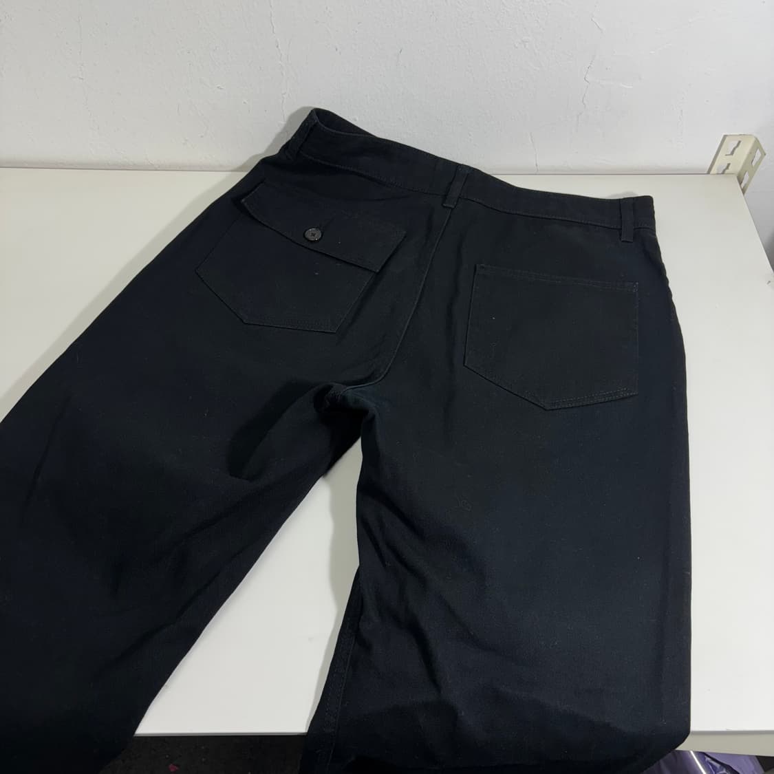 L 유니폼브릿지 블랙 레귤러핏 코튼 퍼티그팬츠 상품이미지3