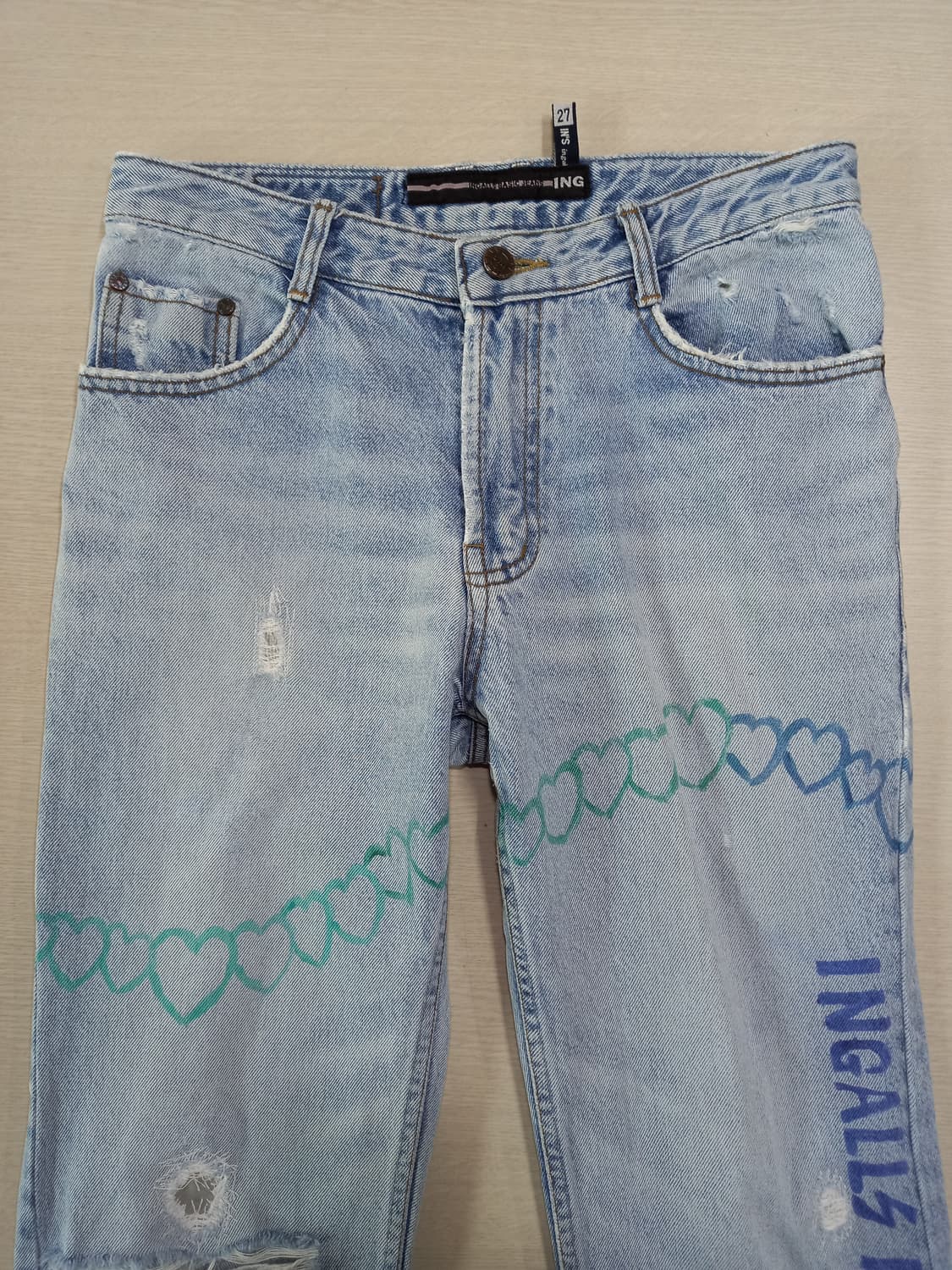 28 INGALLS 데미지워싱 일자 연청 리페어 커스텀 28-920 상품이미지3