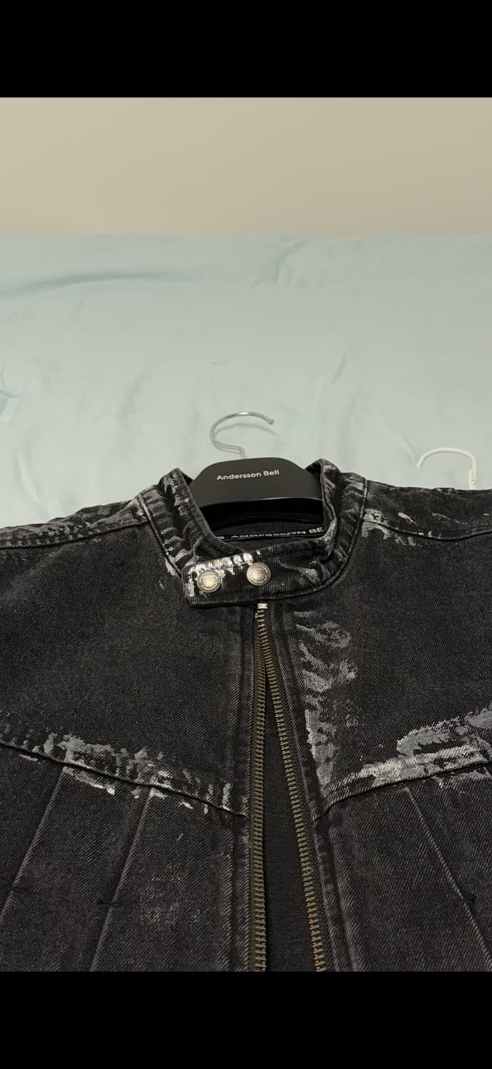 wax coated denim motorcycle jacket 상품이미지3