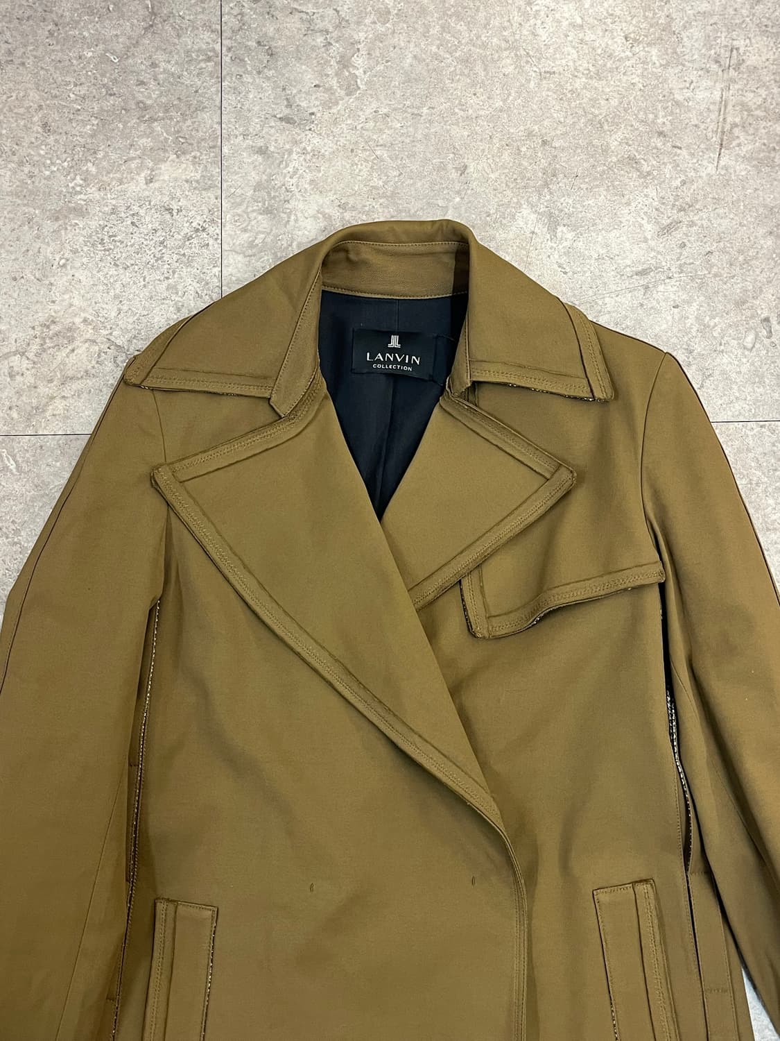 랑방 오픈 카라 롱코트 브라운 #csz3460 상품이미지4