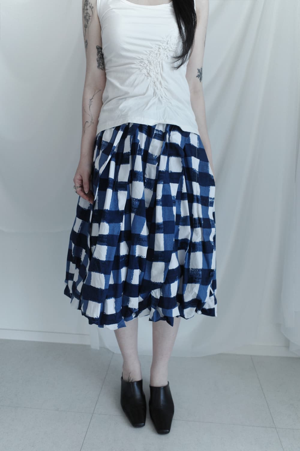 marni x uniqlo) check balloon skirt 상품이미지8