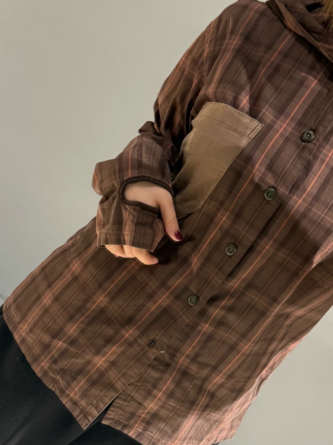 PPFM check pattern hood shirt 상품이미지4