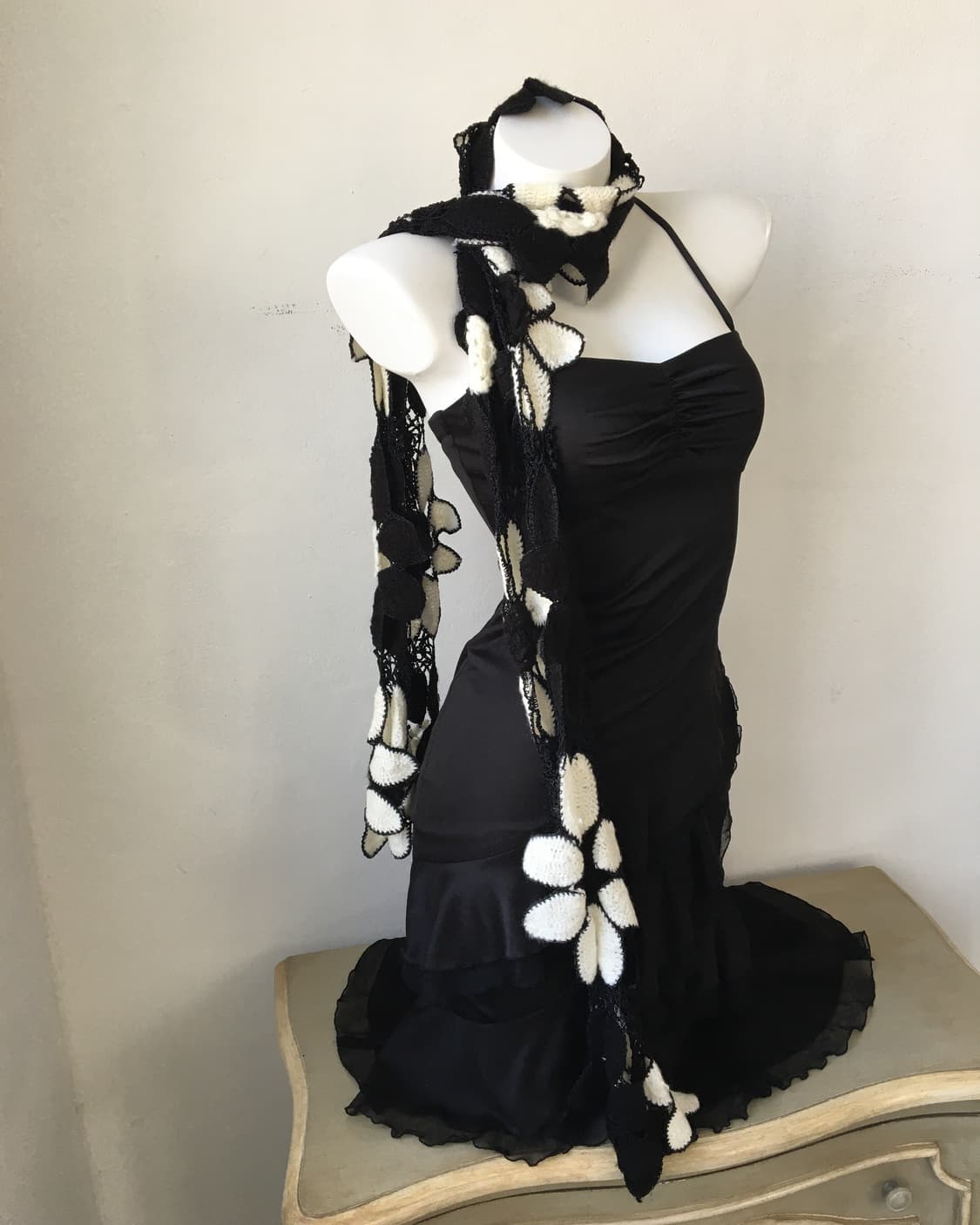 flower pattern crochet scarf 상품이미지1