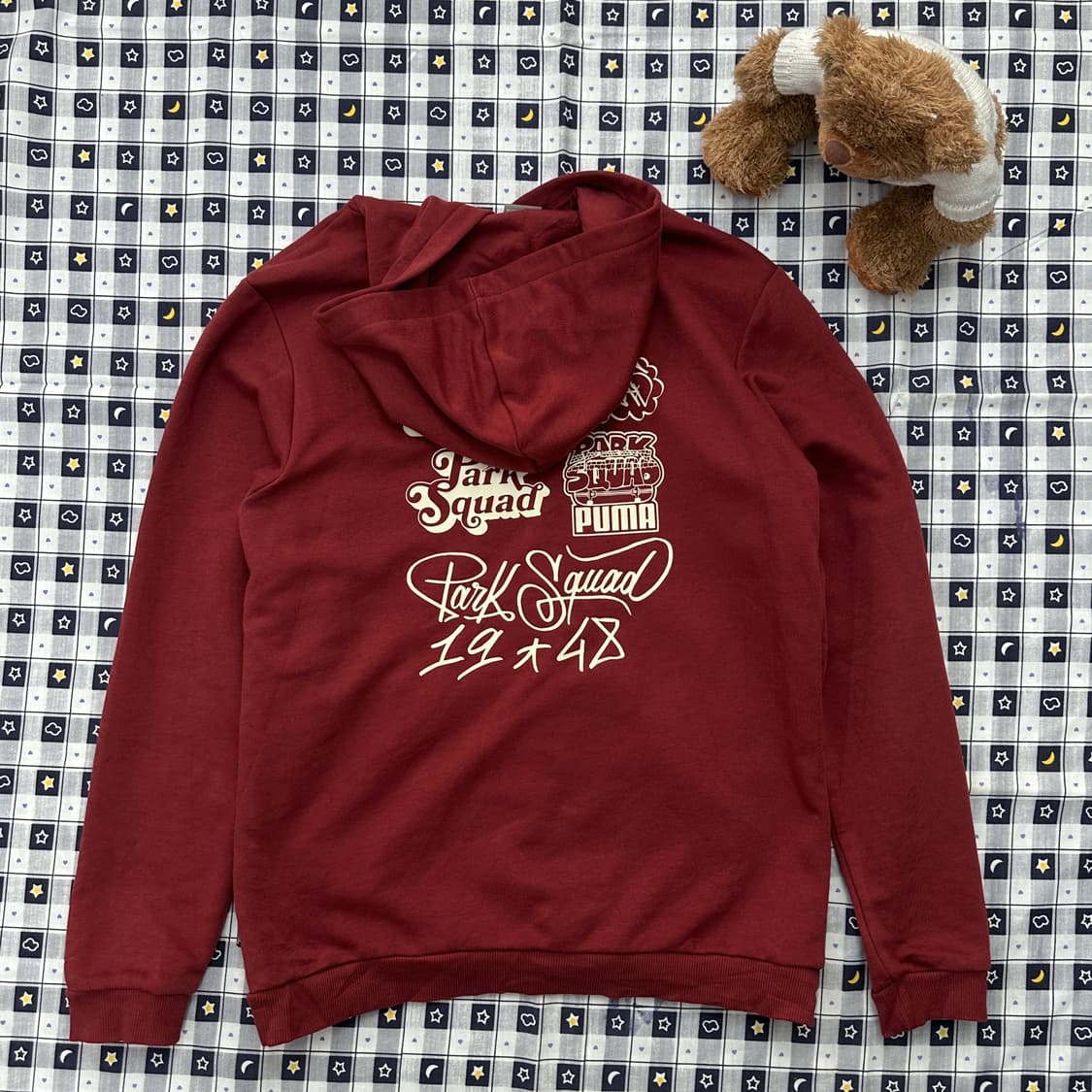 푸마 Y2K 로고 프린팅 빈티지레드 러블리 후드티 상품이미지2