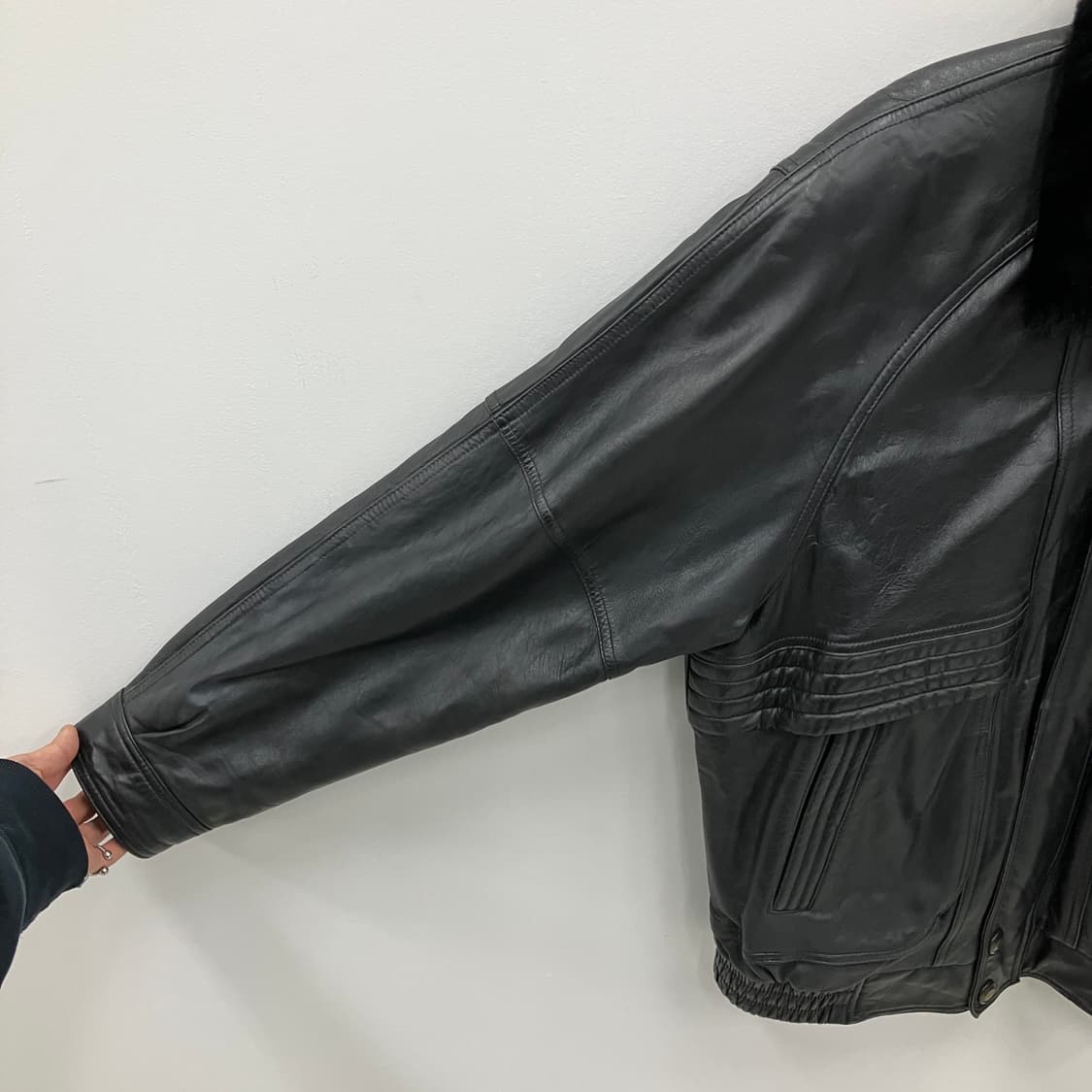 VTG 빈티지 블랙 양가죽 봄버 자켓 100 상품이미지5