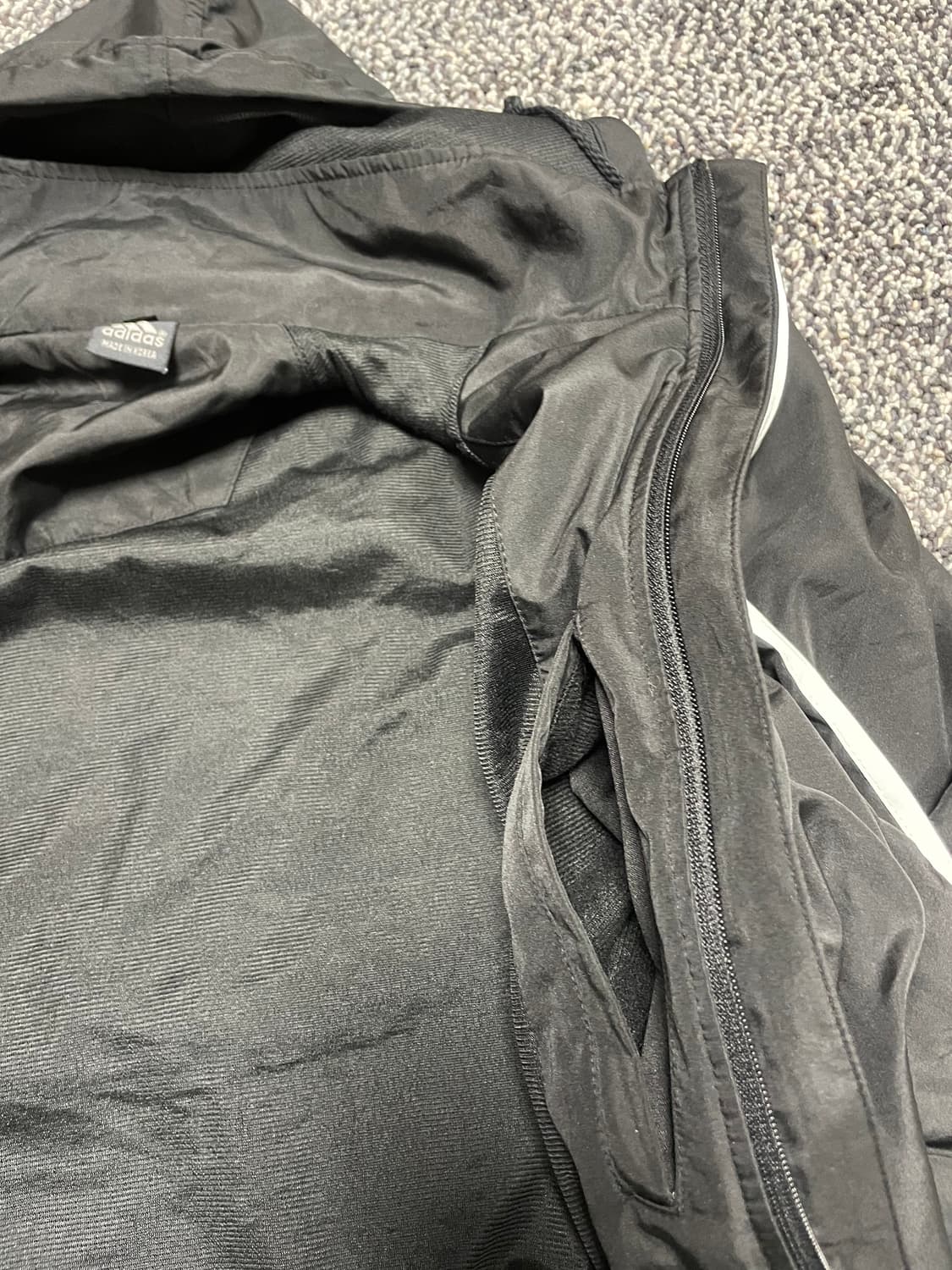 아디다스 블랙 3선 후드 바람막이 XL 상품이미지4