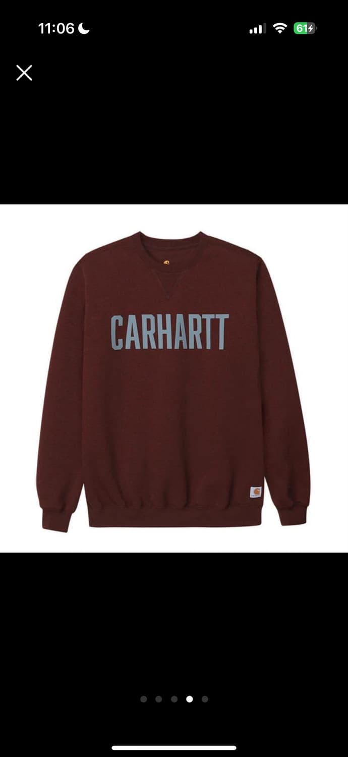 칼하트 버건디 맨투맨 s 상품이미지1