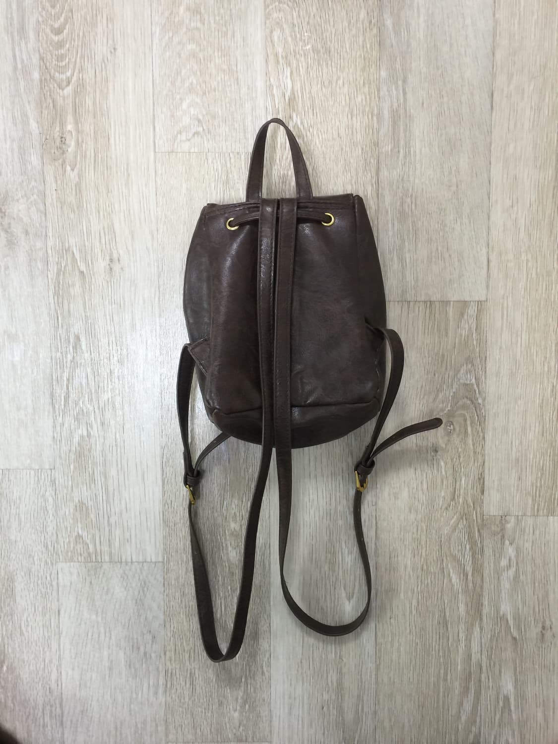 빈티지 미니 가죽 백팩 브라운 상품이미지2