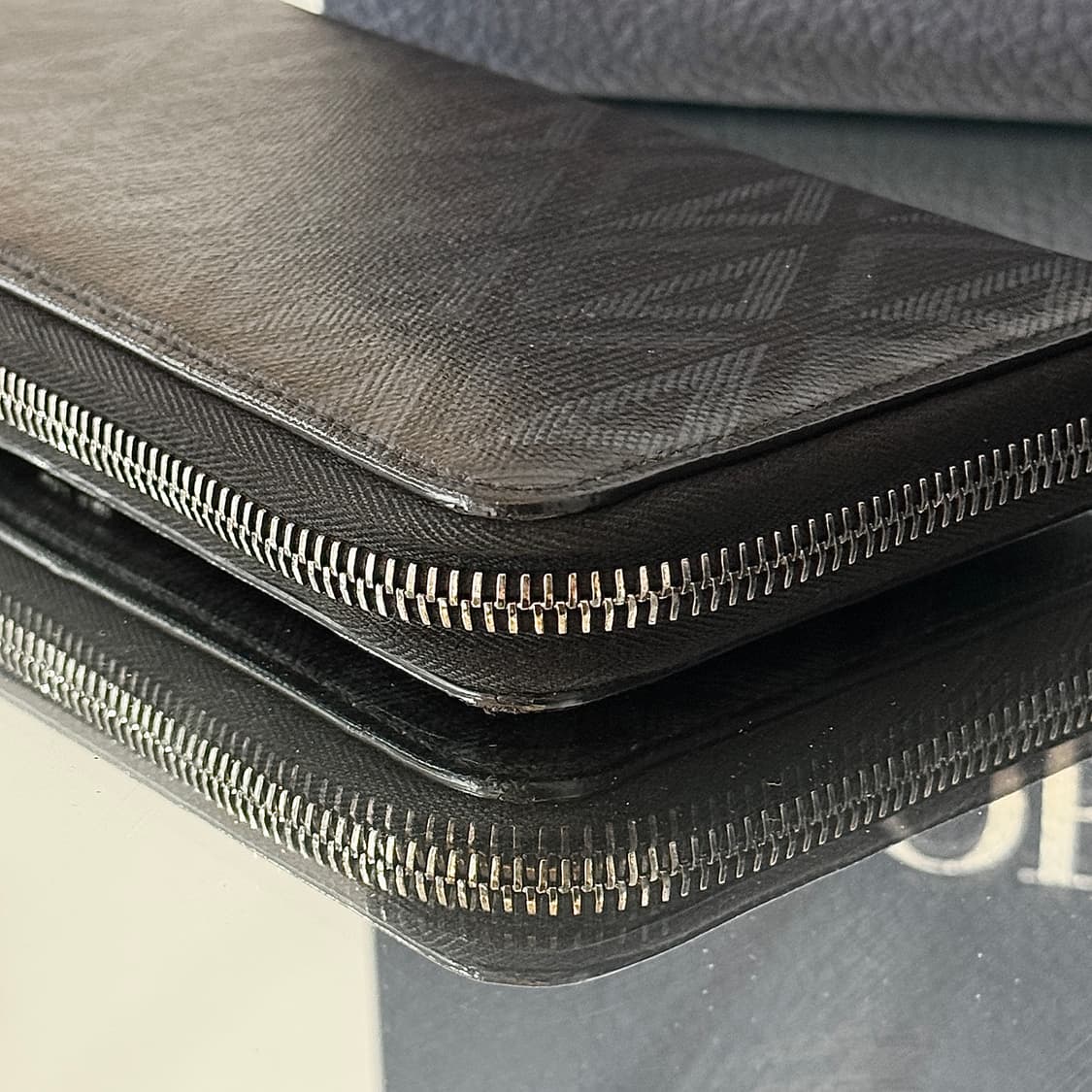 [정품] 디올 CD 다이아몬드 지퍼돌이 장지갑 블랙 상품이미지5