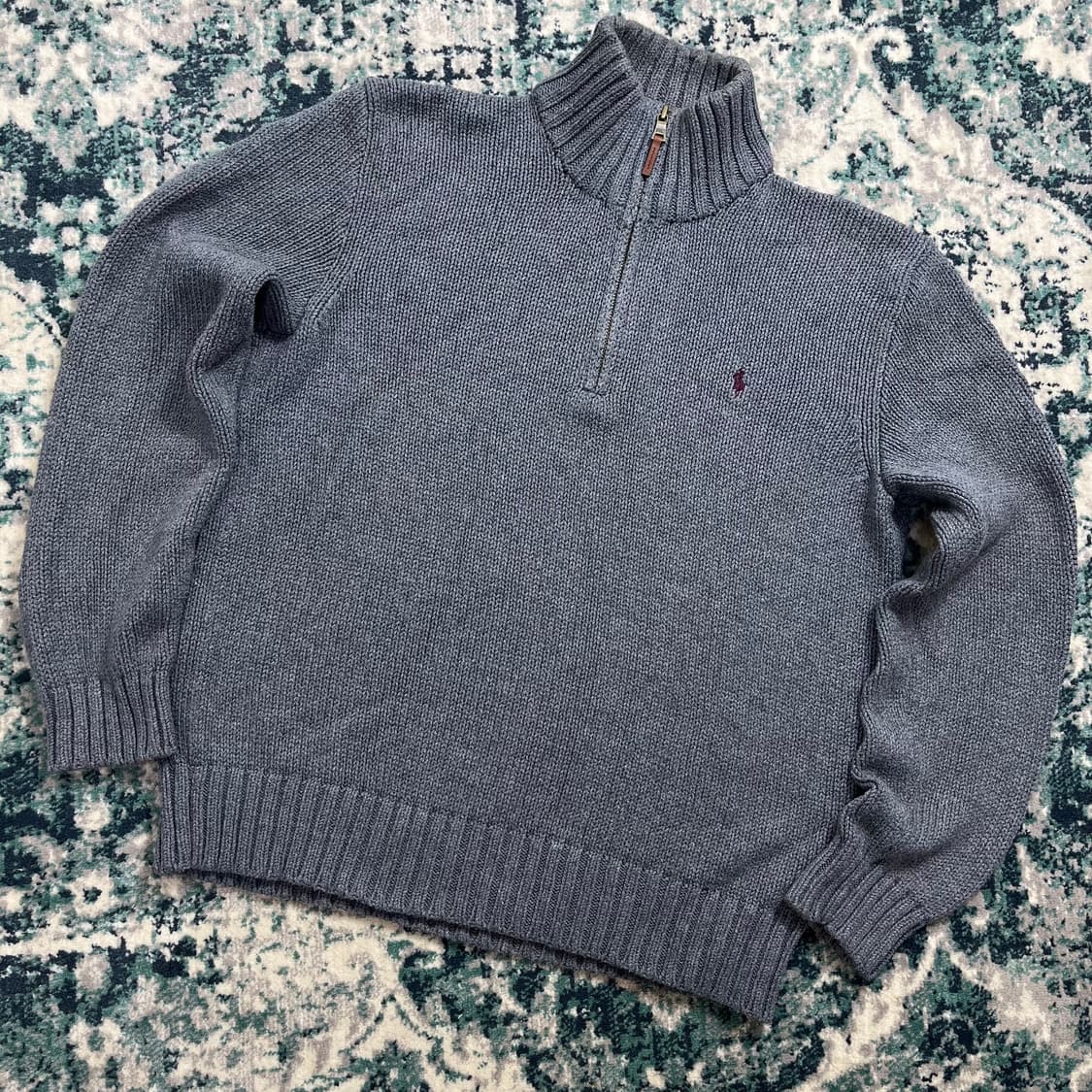 Polo 폴로 랄프로렌 하프 집업 헤비 그레이 반집업 니트(M) 상품이미지1