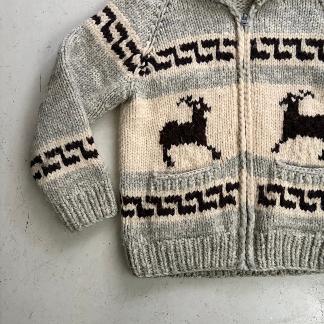 캐나다 빈티지 울 코위찬 집업 자켓 L 상품이미지3