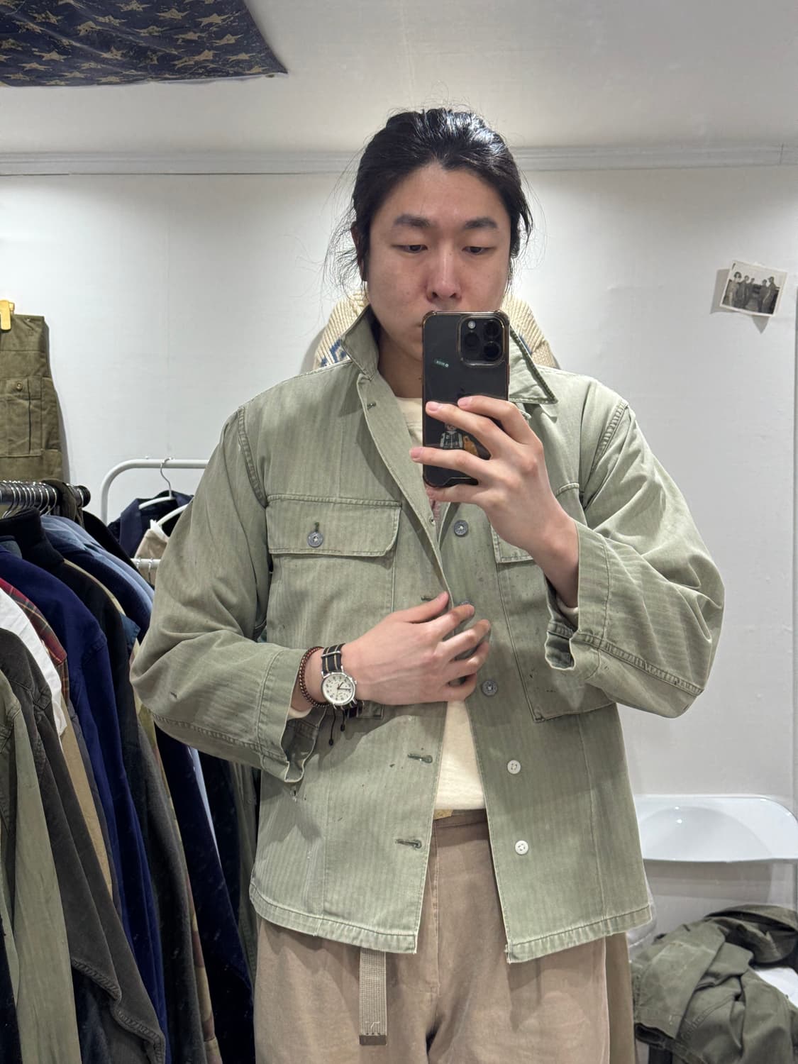 레어 40s 미군 M43 HBT 셔츠 (초기형) 상품이미지10