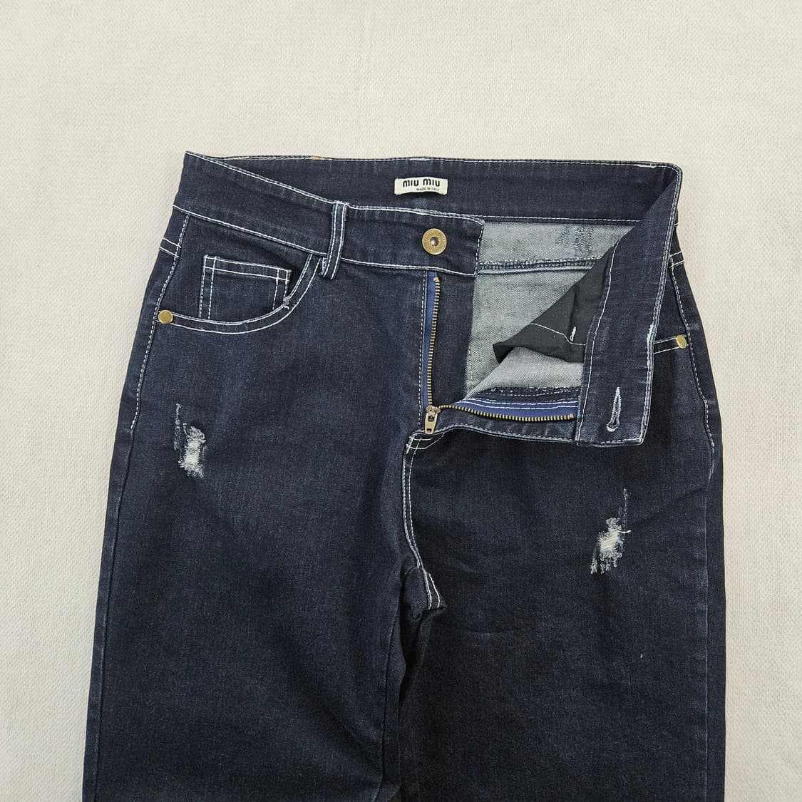 [실측확인] 고급 여성 레이스 플라워자수 데님 팬츠 0120Y2 상품이미지2