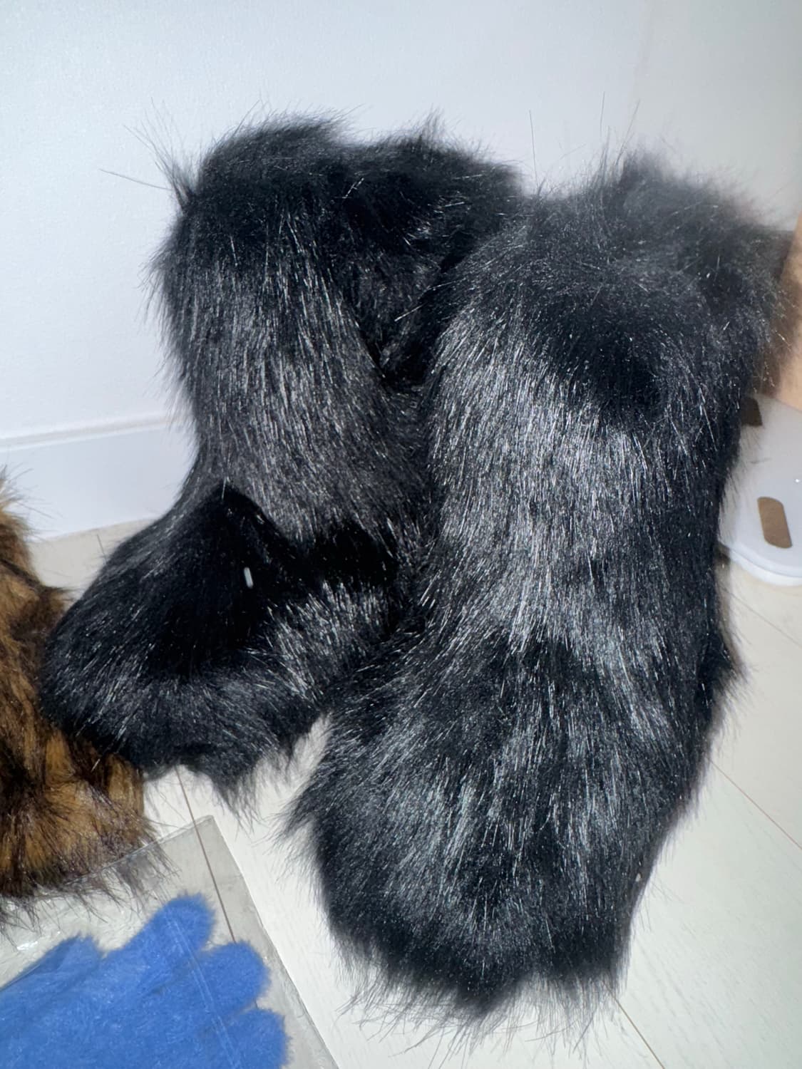 겨울 털 부츠 패션 + 레그워머 + 털 장갑 y2k 빈티지 상품이미지3