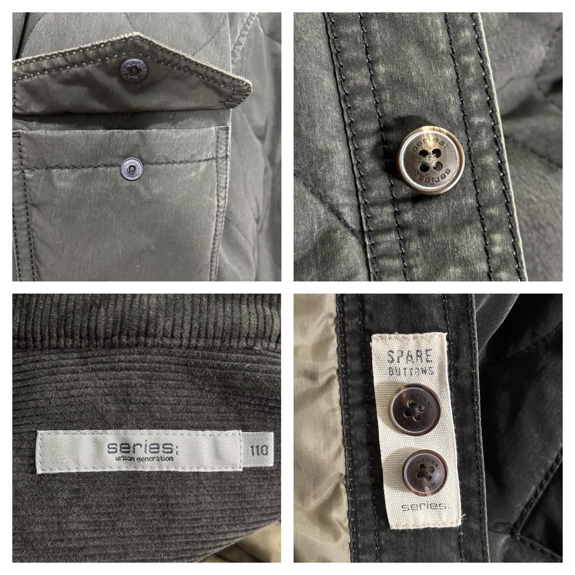 민트급)시리즈 퀼팅 아우터형 셔츠자켓110/차콜 상품이미지6