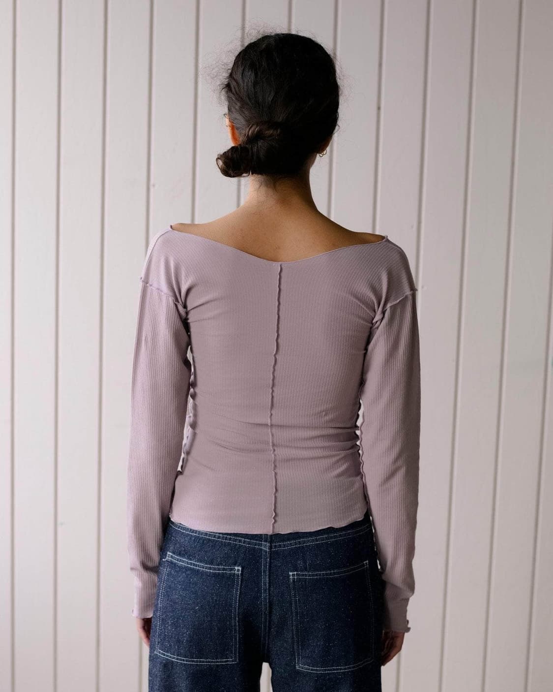 [S,M,L]베이스레인지 Phy 롱 슬리브리스 탑/벌비 퍼플 상품이미지4