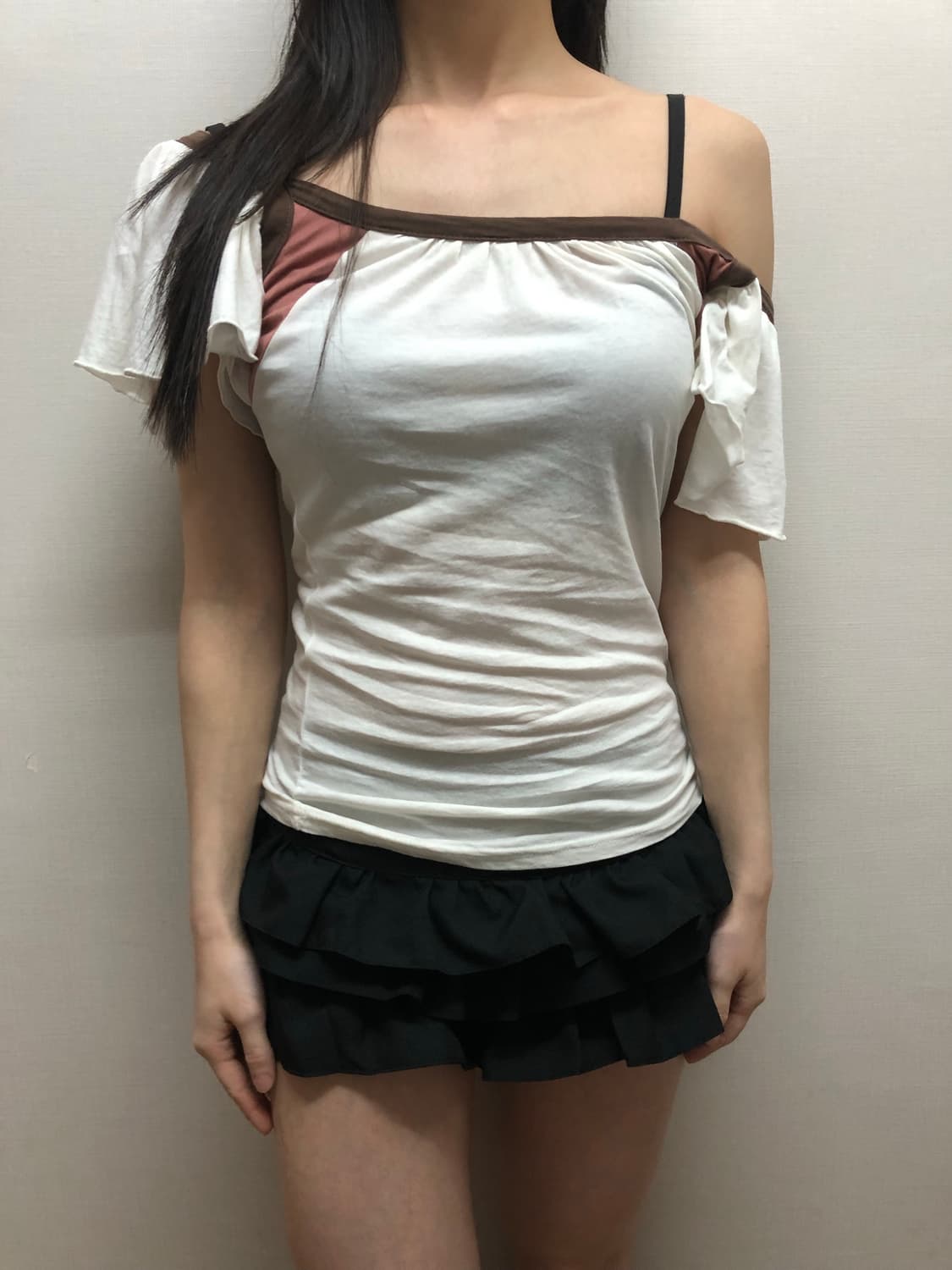 빈티지 화이트 오리엔탈 프릴 탑 상품이미지1
