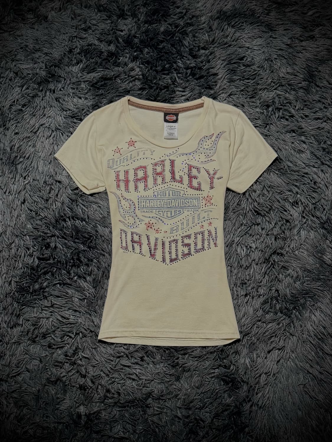 HARLEY DAVIDSON 라인스톤 로고 그래픽 반팔 티셔츠 상품이미지1