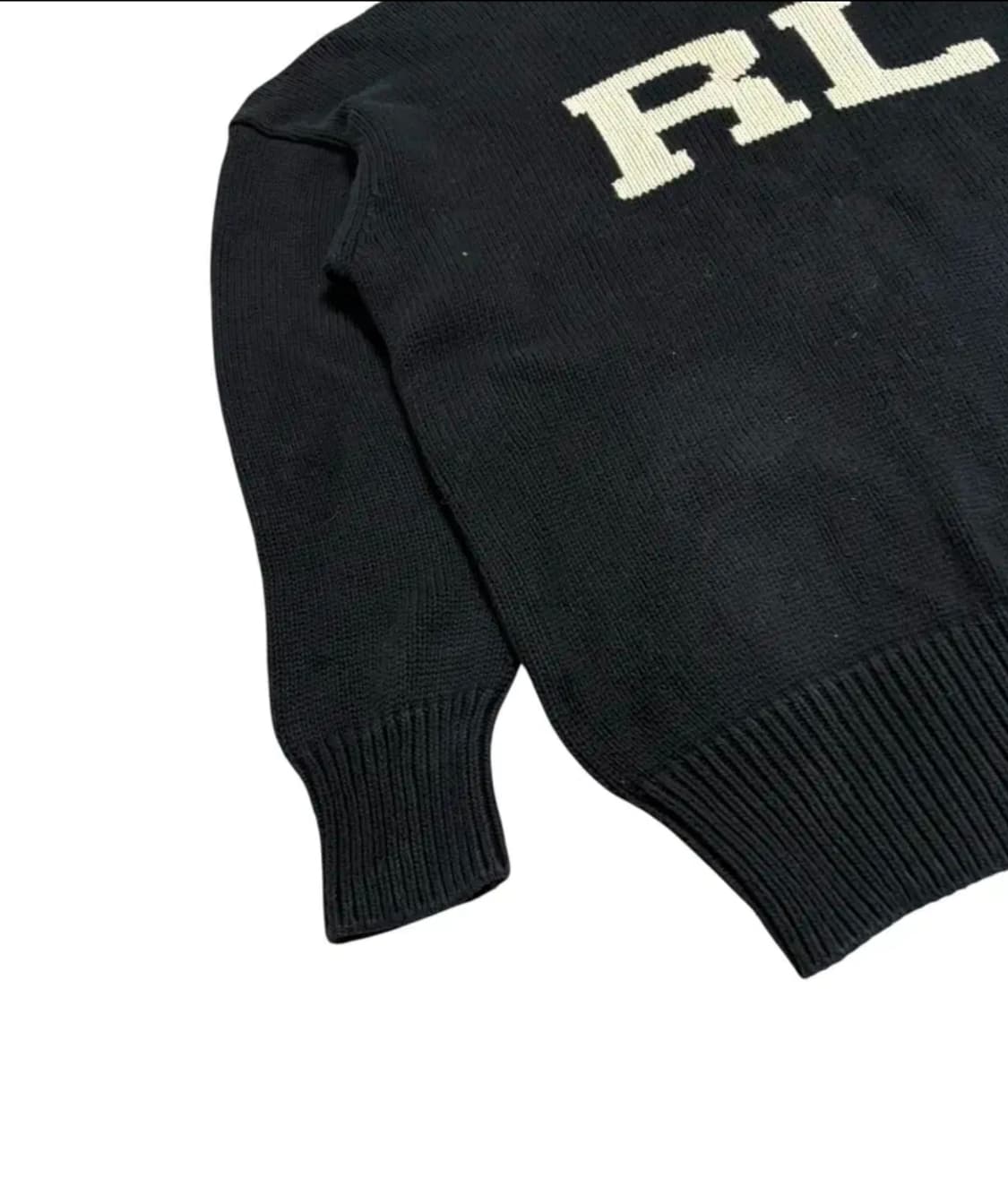 폴로 RL 로고 인타르시아 니트 블랙 상품이미지3