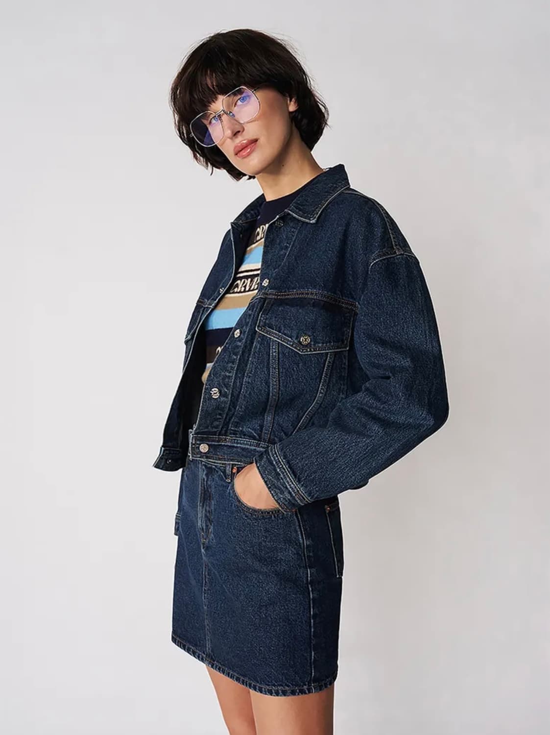 그로브 22FW 폴 데님 자켓 청자켓 블루  상품이미지5