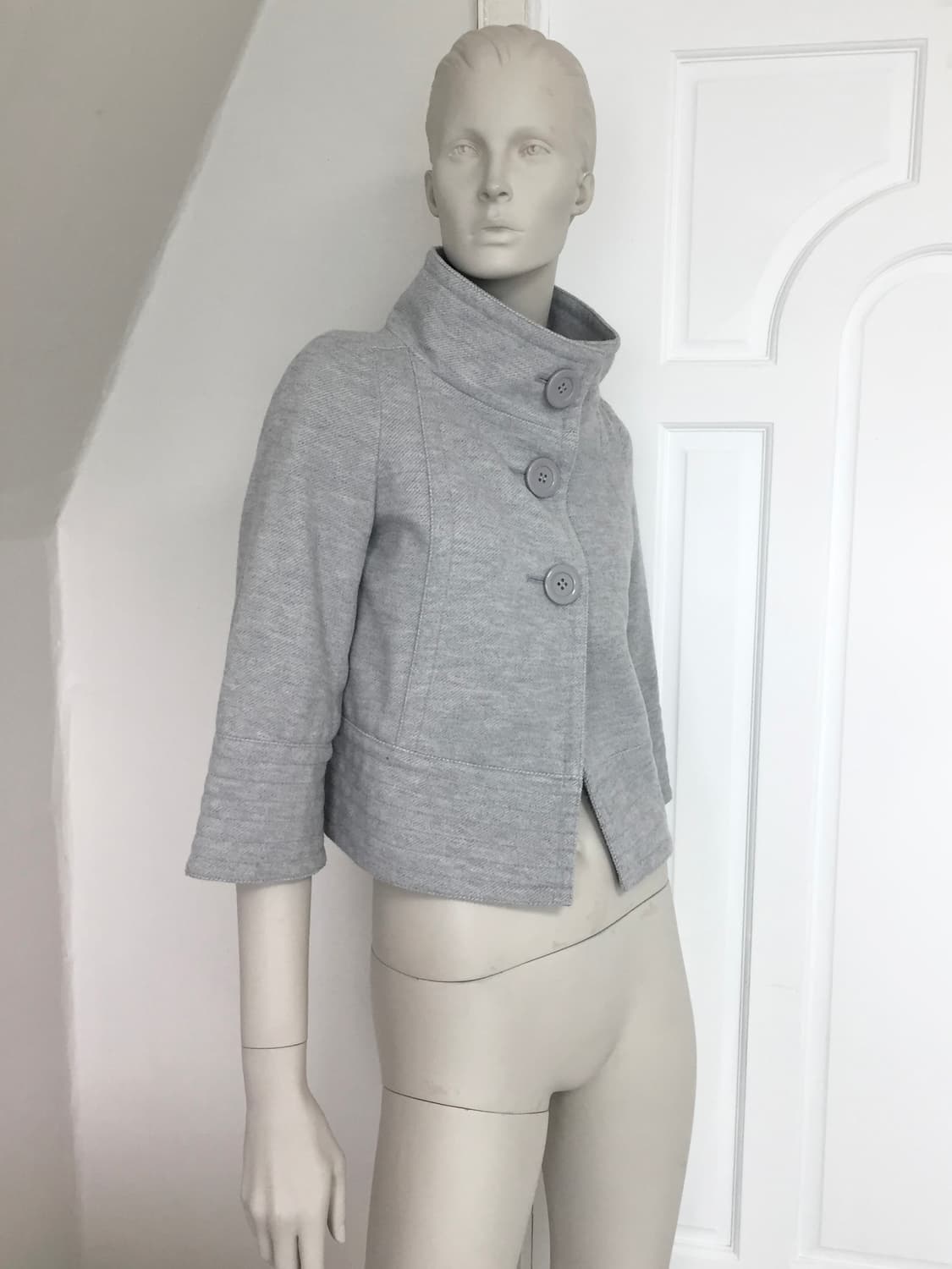 Japanese Big Button Gray Short-Coat  상품이미지2