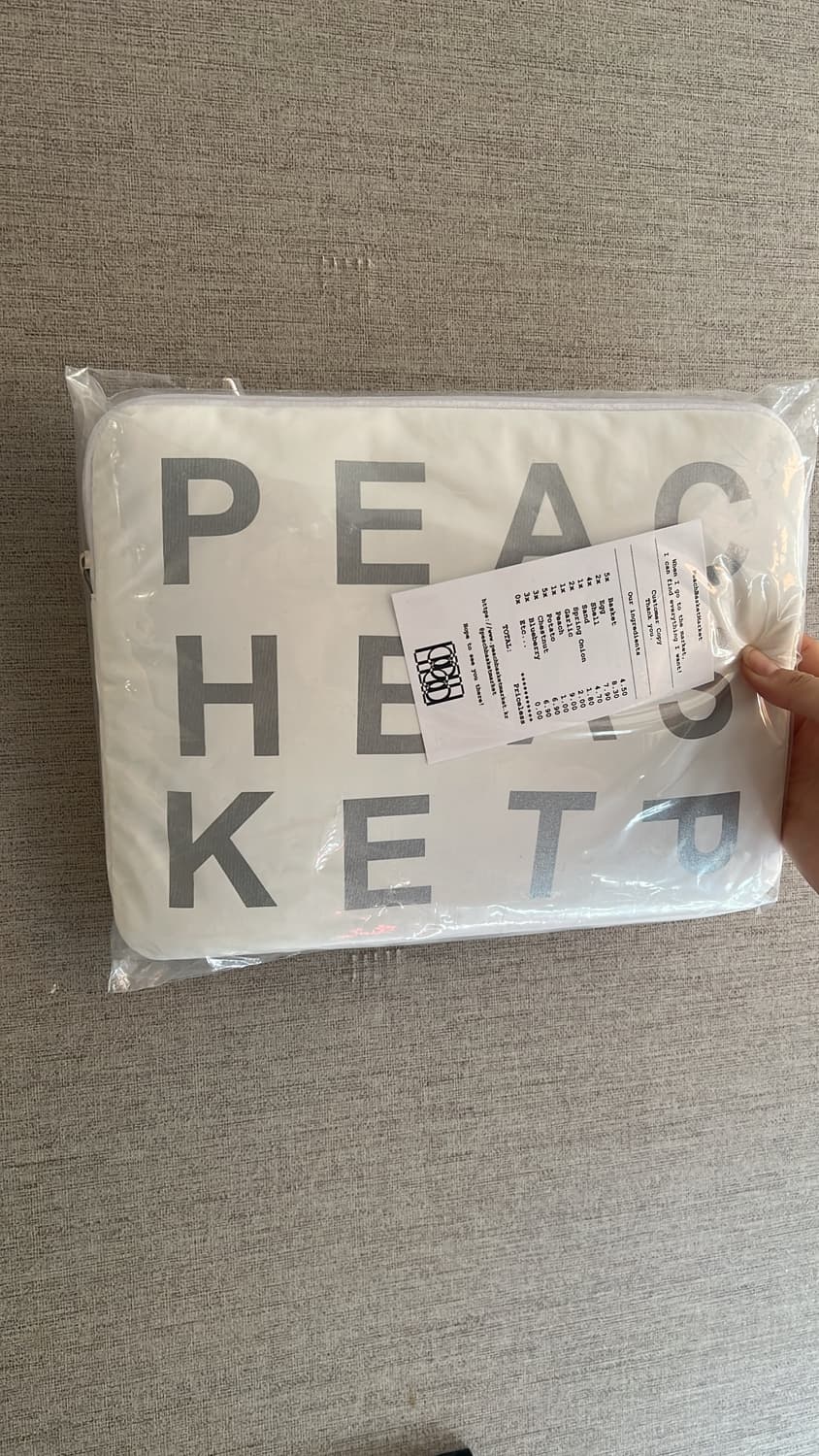 피치바스켓마켓 랩탑 파우치 화이트 11-12인치 새상품 상품이미지3