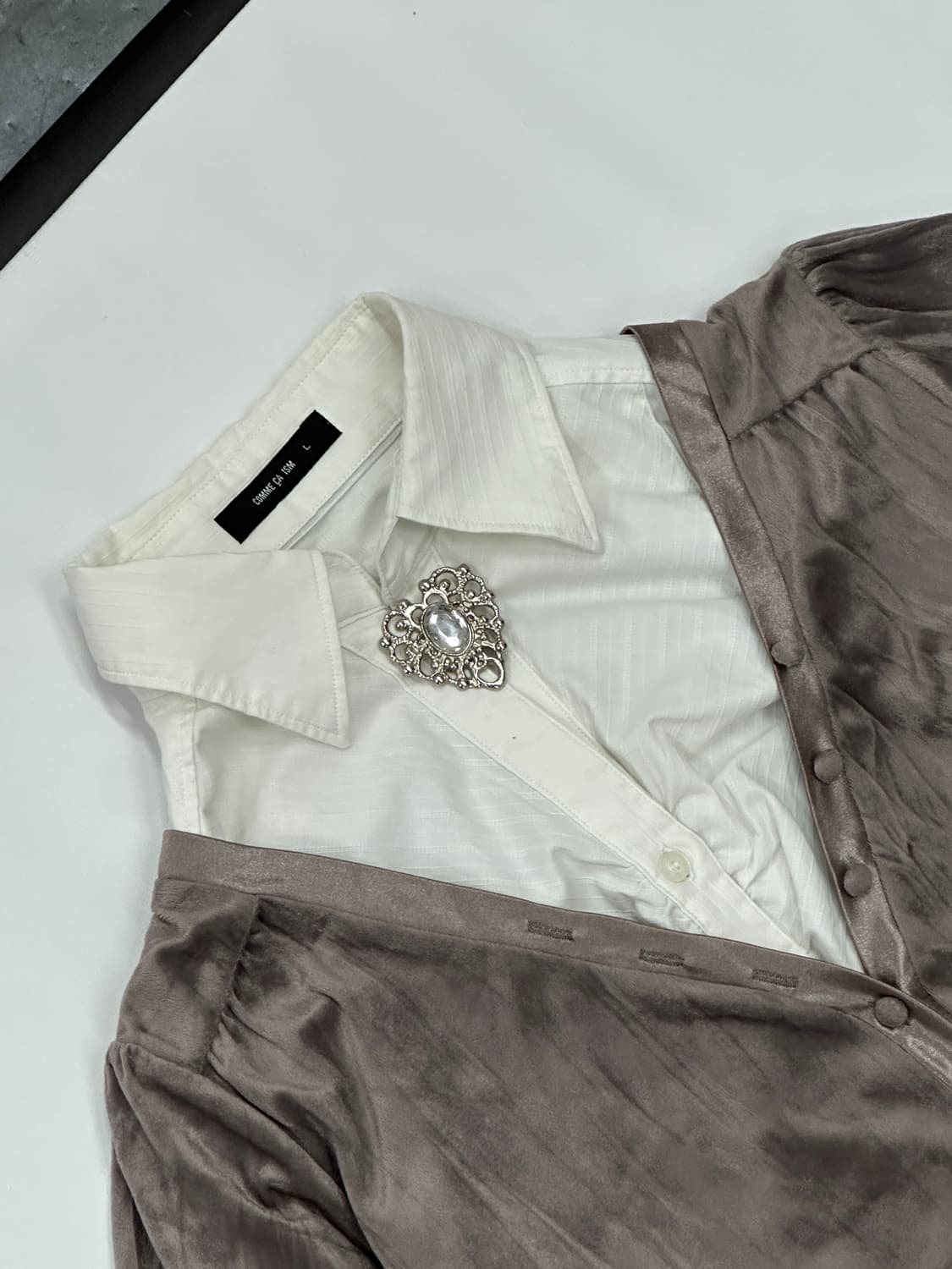 🍫쇼콜라 슈슈룬 벨벳 코디세트 🍫 양산형 하트브로치 일본빈티지 상품이미지6