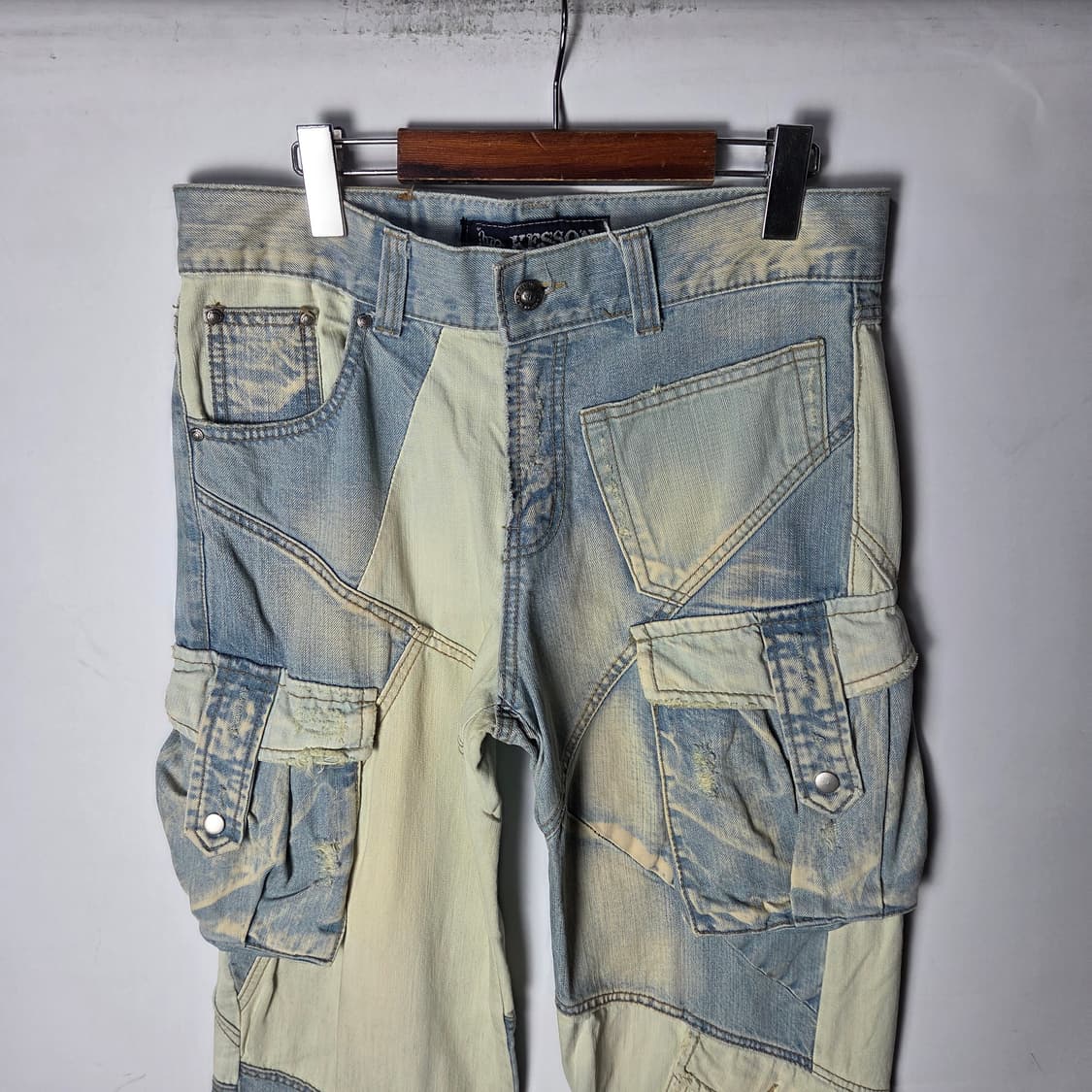 [Kesson] y2k 패치워크 데님 카고팬츠 상품이미지3